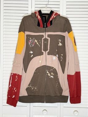 VTG Star Wars Marc Ecko Cut & Sew Hoodie Boba Fett Men's Full Zip Jacket XXL Y2K
